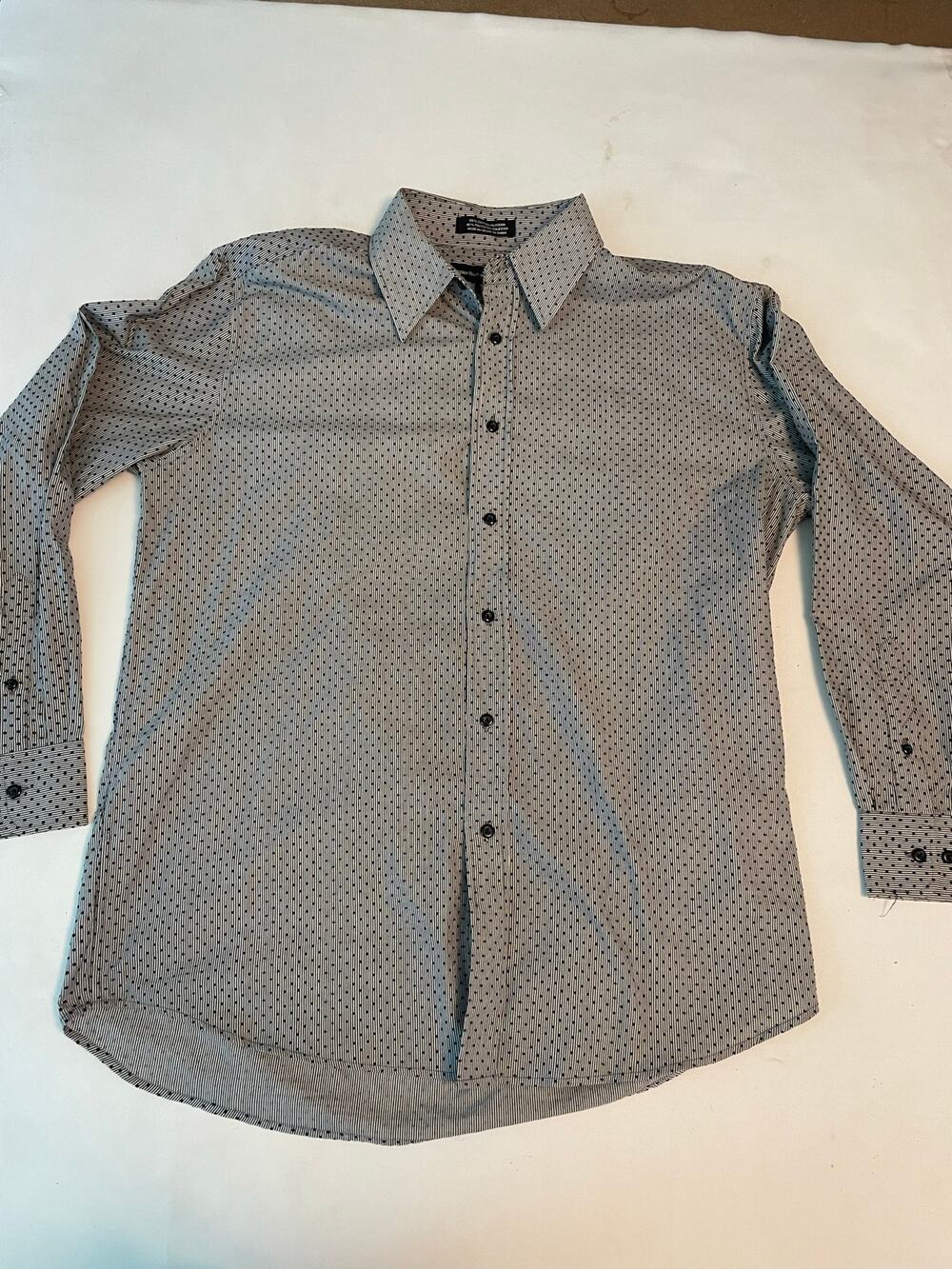 Beverly Hills Polo Club Shirt Mens Small Black Dot Long Sleeve Button Up XL